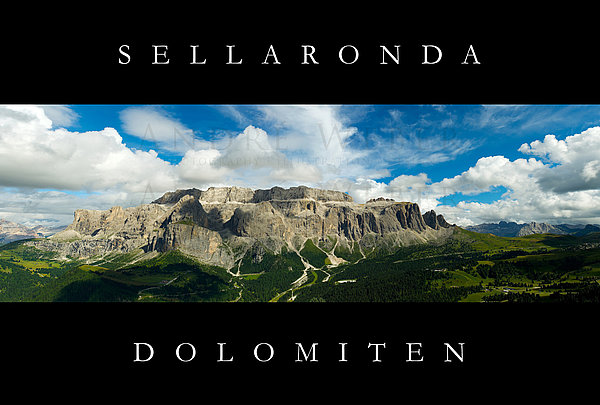 Sellaronda massiv, Panorama Aufnahme Italien im Sommer