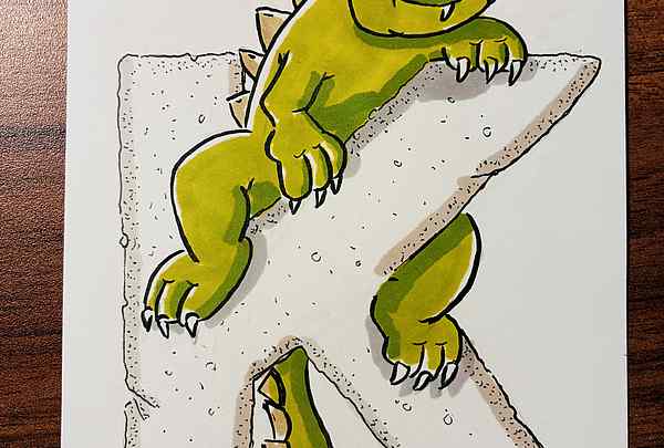 it deinem NamenKrafttier Buchstabe mit Dinosaurier, individueller Buchstabe m